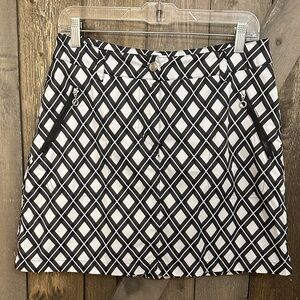 Daily Sports Black White Plaid Athletic Golf Skort Built-In Shorts Size 8